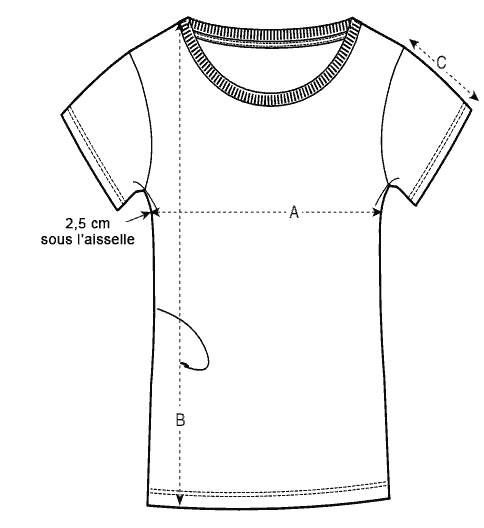 Guide des tailles t-shirt vibratoire femme
